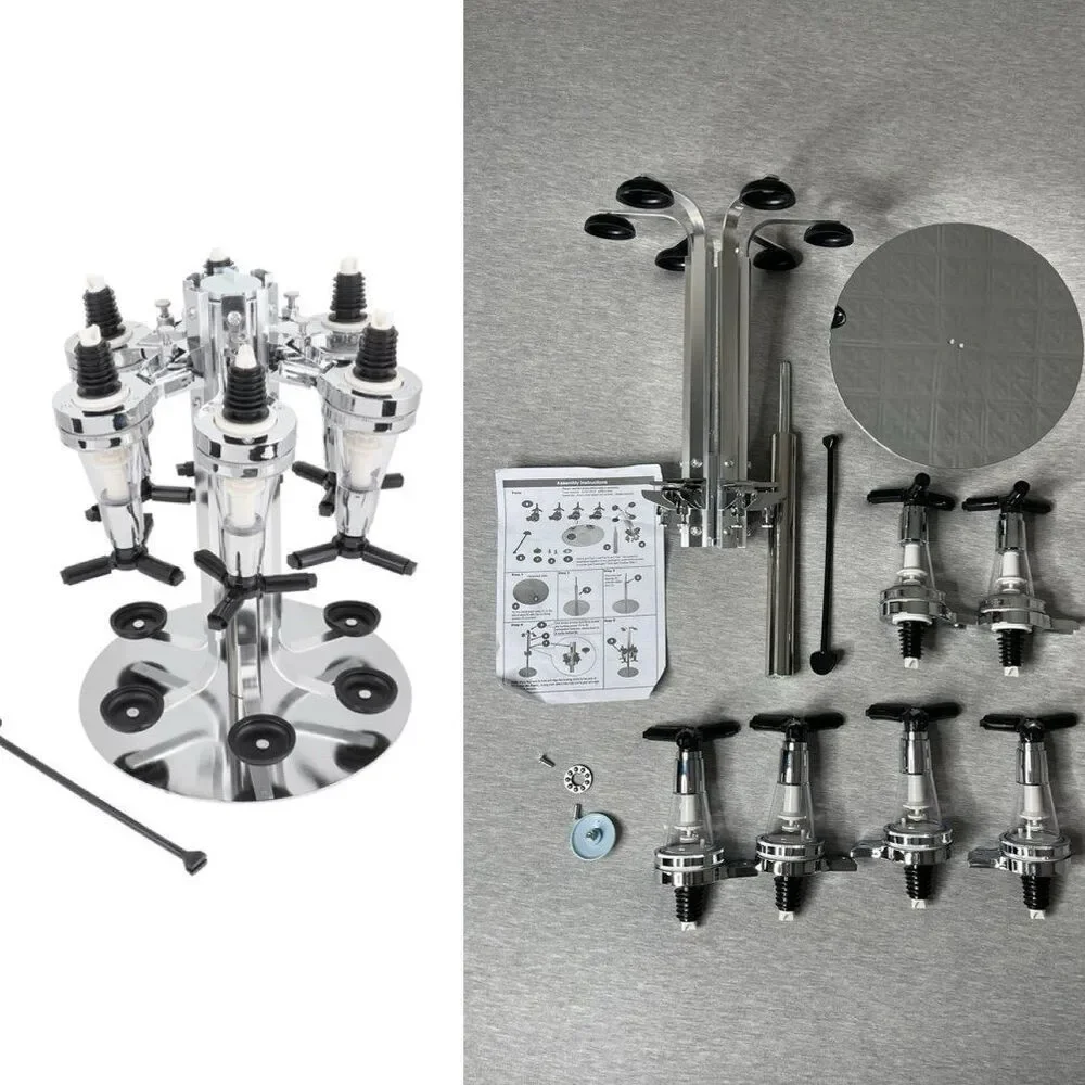 Topincn 6 Bottle Dispenser Station Rotating Bar Stand